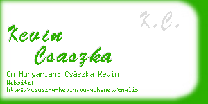 kevin csaszka business card